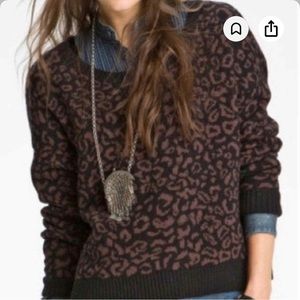 Free People Animal Print ScoopNeck‎ Sweater
